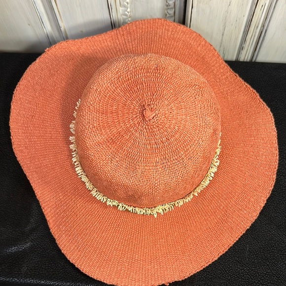 Stylish Dusty Orange Straw Sun Hat - Picture 3 of 7